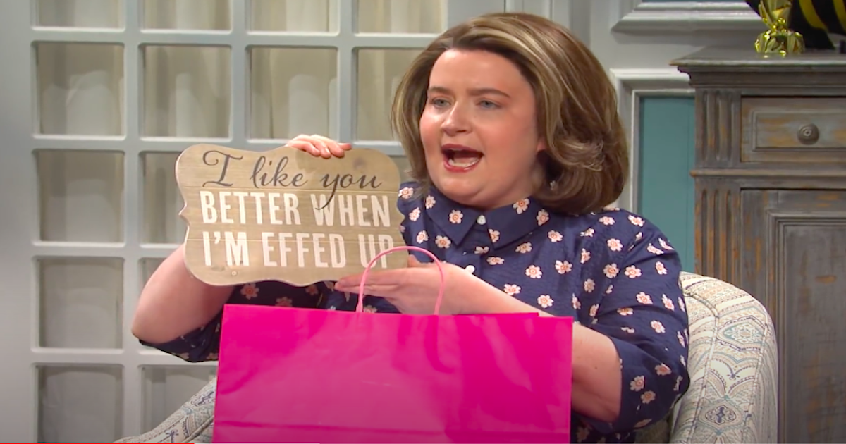 SNL’s Sketch About Those Mom-Marketed ‘I Love Wine’ Signs Got Real Dark