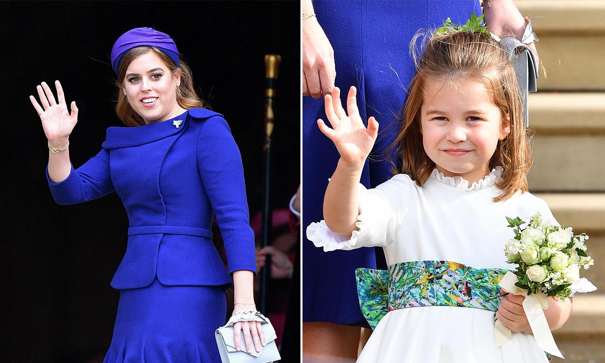 Fans spot sweet moment between Princess Beatrice and Princess Charlotte at royal wedding