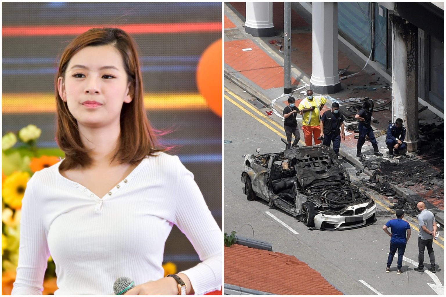 Tanjong Pagar crash: New footage shows girlfriend of driver running into burning car