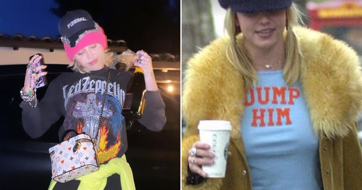 Miley Cyrus takes inspo from Britney Spears’ iconic ‘dump him’ T-shirt as she rules out dating ‘p*ssy boys’