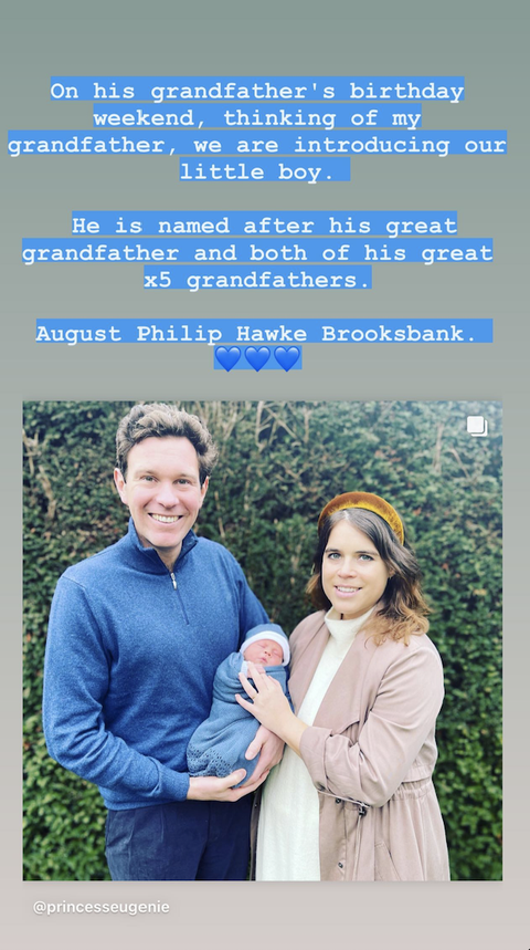Princess Eugenie Reveals Her Son's Unique Name, Along with an Adorable Family Photo