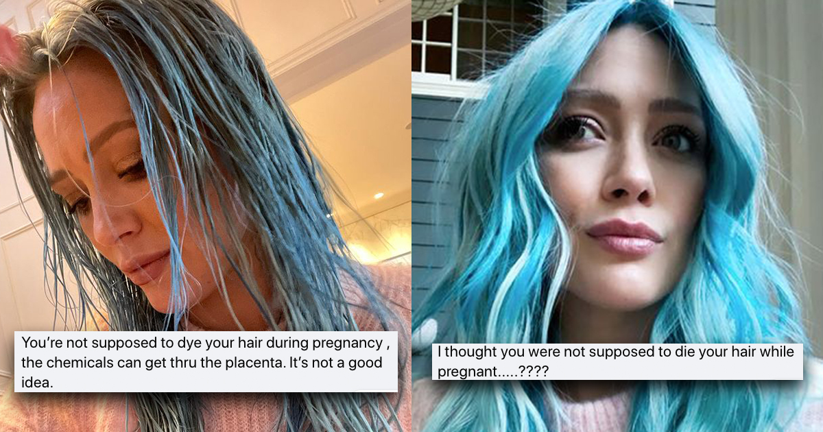 Hilary Duff Dyes Her Hair Blue 8 Months Into Pregnancy, Immediately Gets Shamed