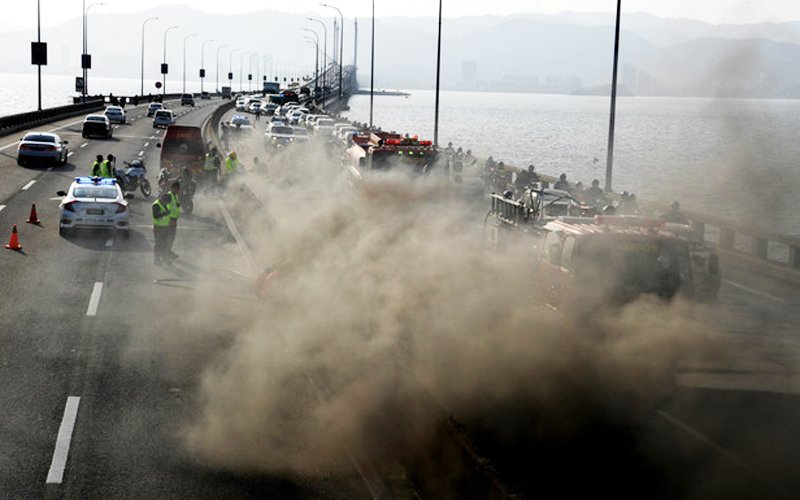 3 months for repairs, road closure likely after Penang Bridge fire