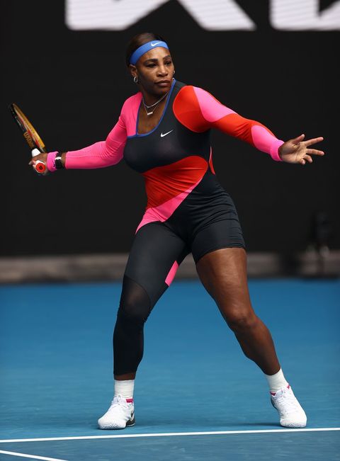 Serena Williams Goes Glam in a Red-Hot, Feather-Trimmed Night Robe