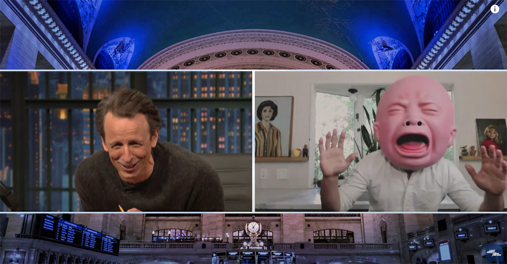 Seth Meyers Couldn’t Handle The Mask That Jason Mantzoukas Uses To Contain His Massive Quarantine Beard