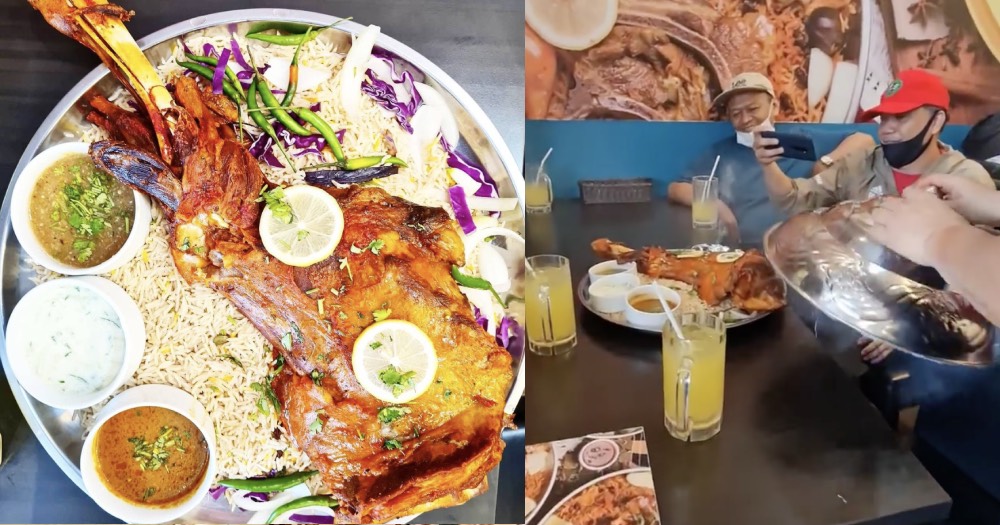 Huge lamb shoulder & rice platter feeds up to 10 pax, sold at Middle Eastern restaurant in Tampines