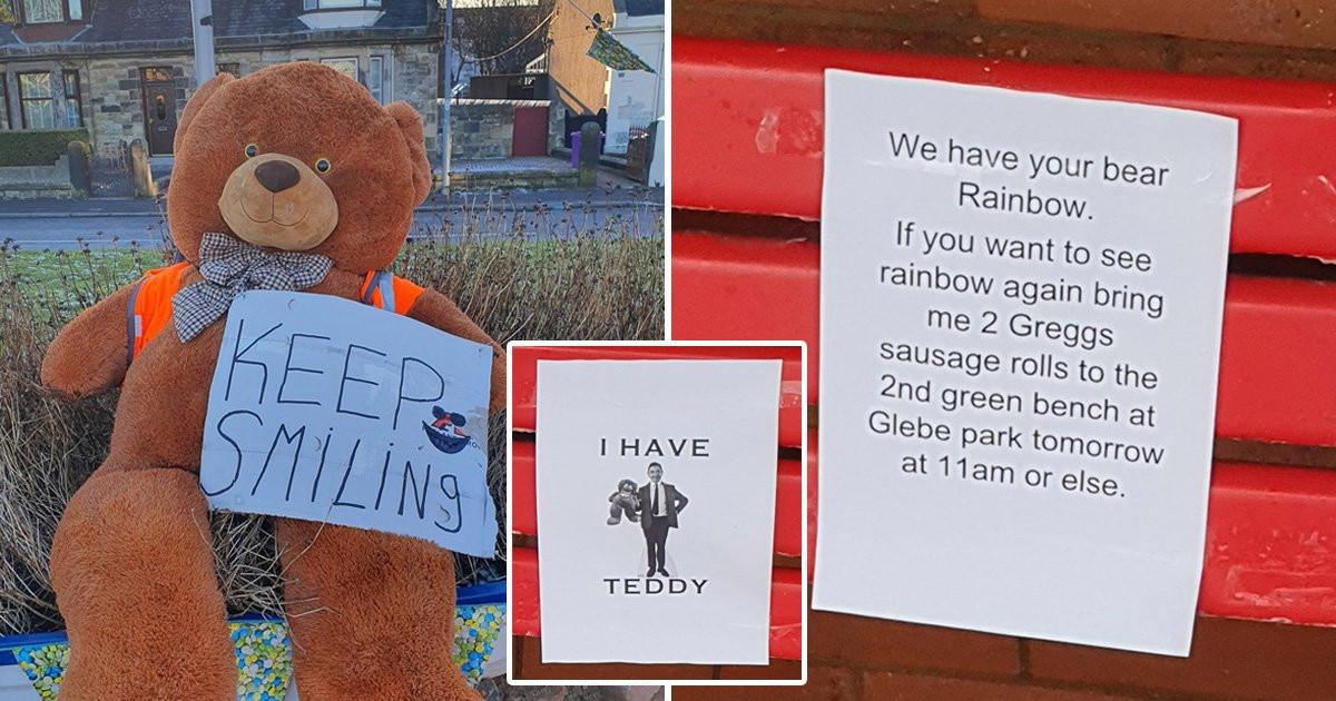 Giant teddy bear held to ransom in exchange for two Greggs sausage rolls