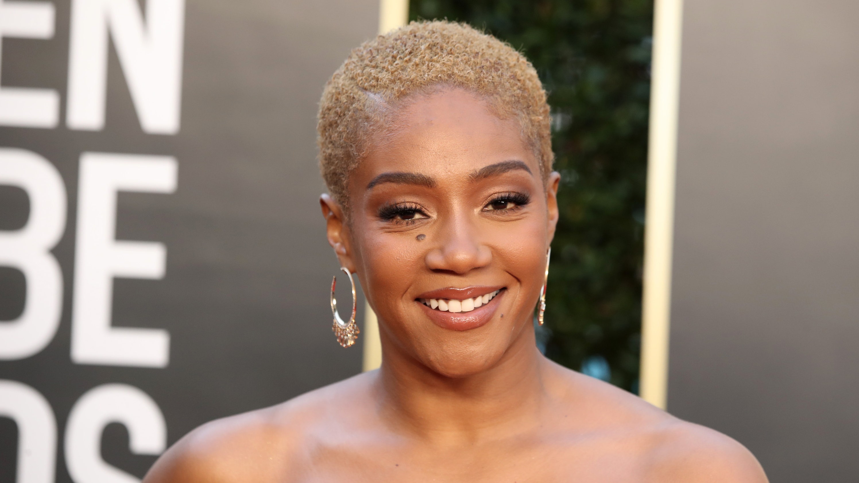 Tiffany Haddish Debuts a Blonde Buzz Cut at the 2021 Golden Globes