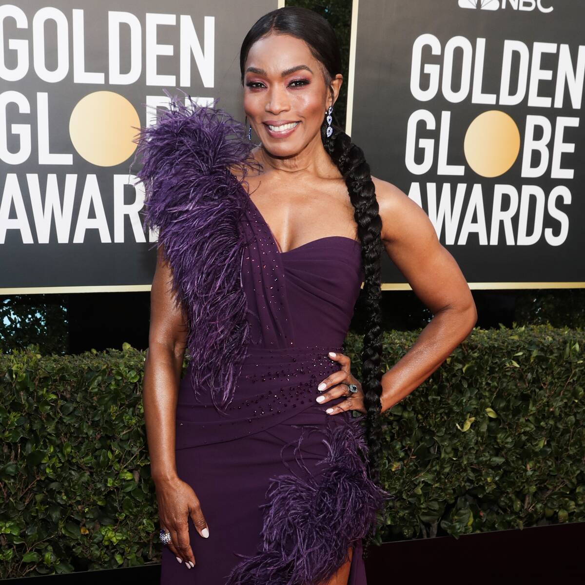 Angela Bassett Brings the Glamour in a Royal Purple Gown at the 2021 Golden Globe