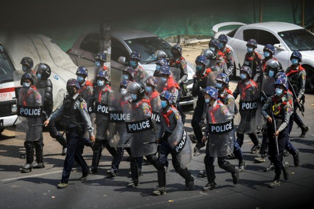 Activists protest in front of Myanmar Embassy in Nepal