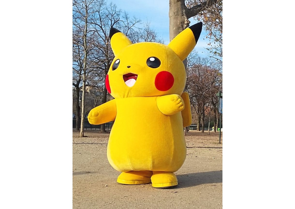 Schoolkids tickled pink by Pikachu