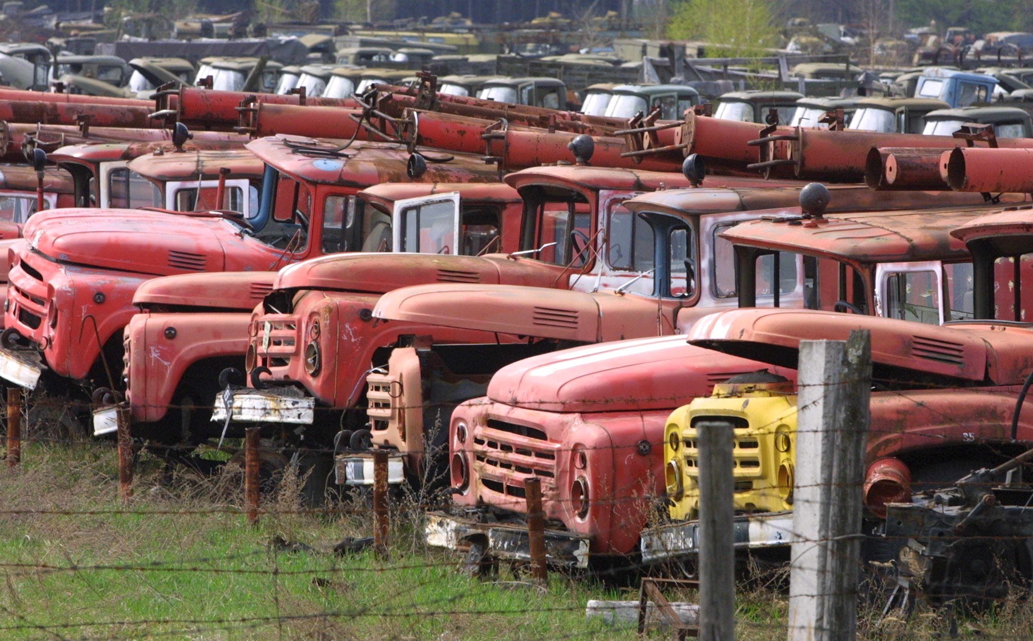 There's A Cemetery Of Radioactive Vehicles Used In Clean Up Of Chernobyl Nuclear Disaster