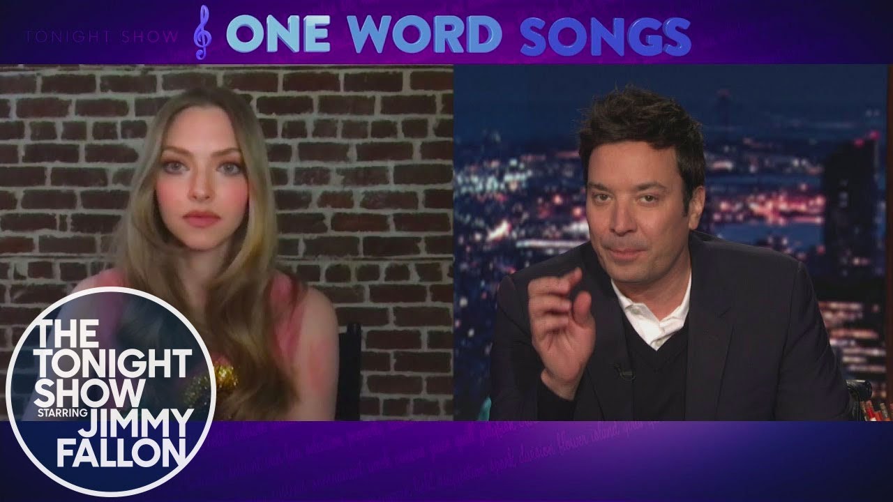 One Word Songs with Amanda Seyfried | The Tonight Show Starring Jimmy Fallon
