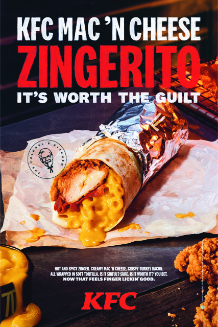 KFC S’pore Launching Mac ‘N Cheese Zingerito from 10 March