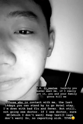 WHAT?! Youth says he has Covid-19 symptoms but refuses to see a doctor... and posts about it on social media!
