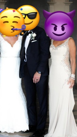 婆婆穿性感镂空白纱 合照比新娘还辣 网友：谁才是新娘