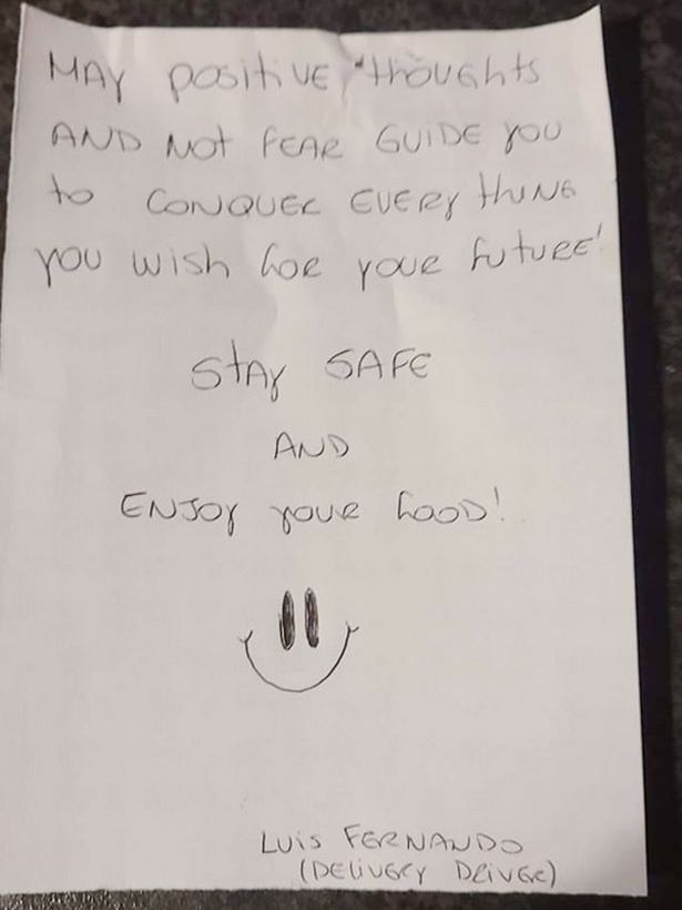Woman's McDonald's delivery comes with unexpected mood-boosting note from worker