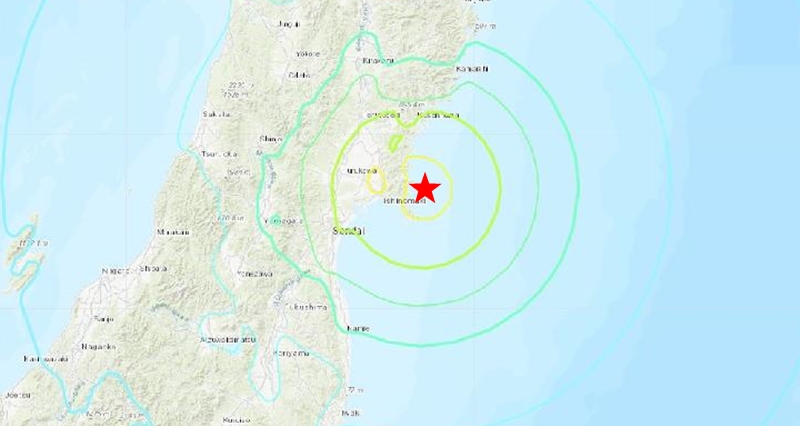 日本7.2级地震 宫城县发海啸警报