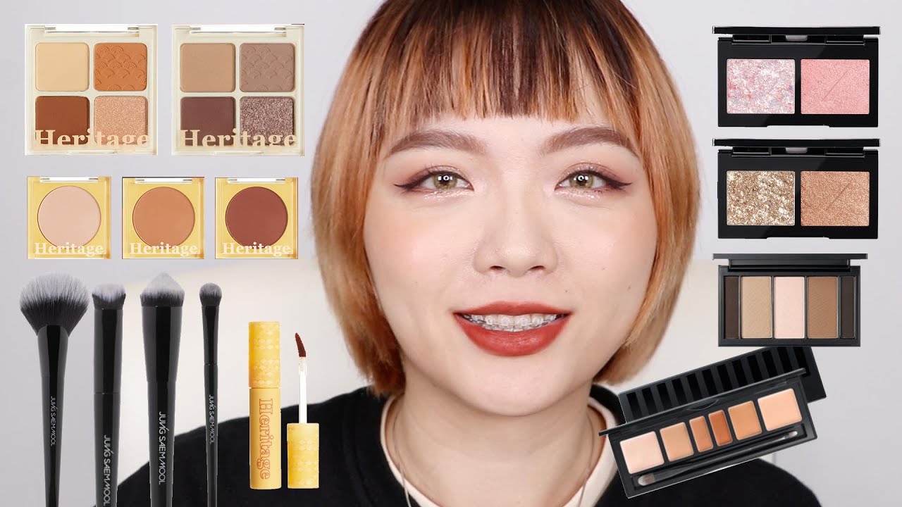 韩系彩妆开箱全试色：MERZY The Heritage系列眼影盘、腮红、唇彩＆JUNGSAEMOOL 郑瑄茉刷具、六色遮瑕盘、修容盘｜Tang_ful
