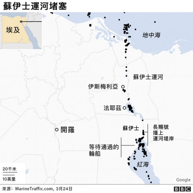 台湾巨轮“长赐号”搁浅卡死苏伊士运河 欧亚航道瘫痪（组图）