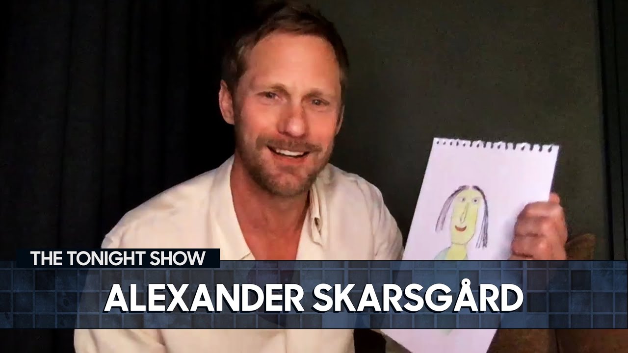 Alexander Skarsgård Shows Off His Drawing of the Mona Lisa | The Tonight Show Starring Jimmy Fallon