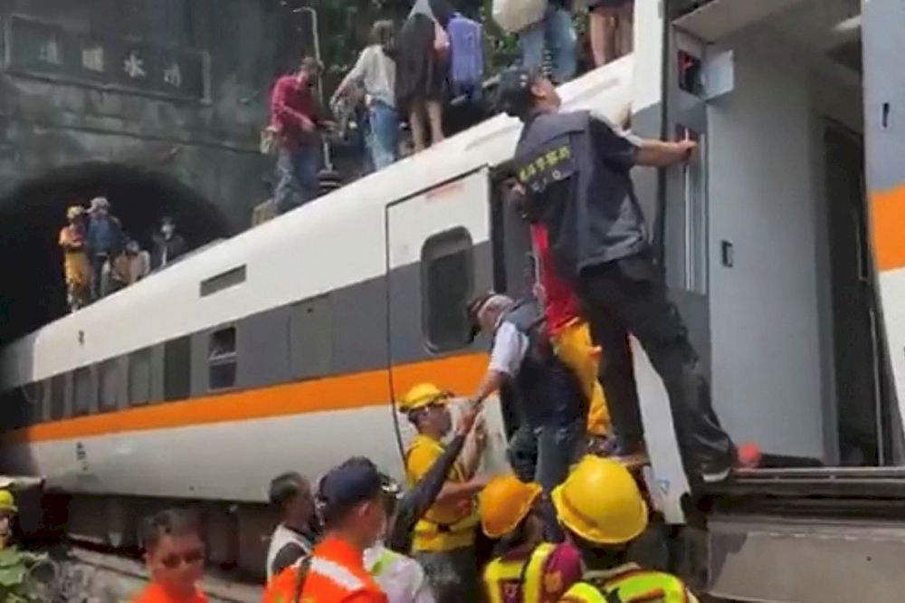At least 49 dead as Taiwan train derails in tunnel