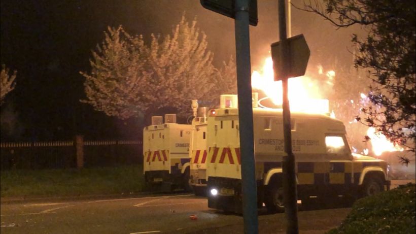 Newtownabbey: Police attacked with petrol bombs and fireworks