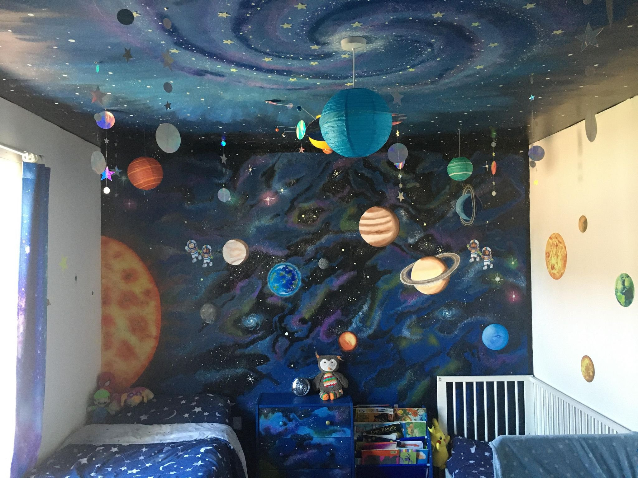 Mum creates amazing space room for just £68 using household items