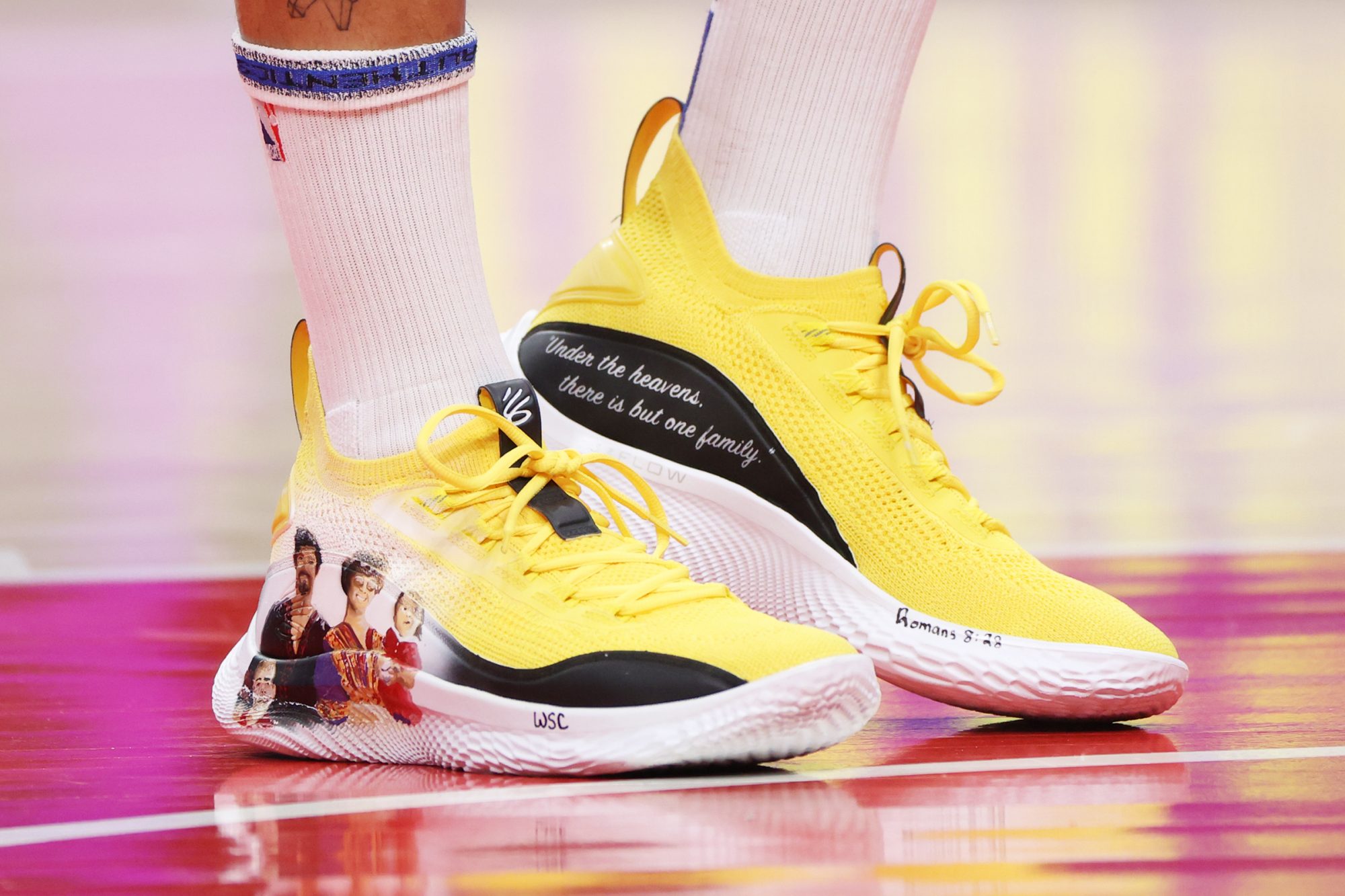 Stephen Curry Wears Custom Hand-Painted Sneakers to Support Asian American Community