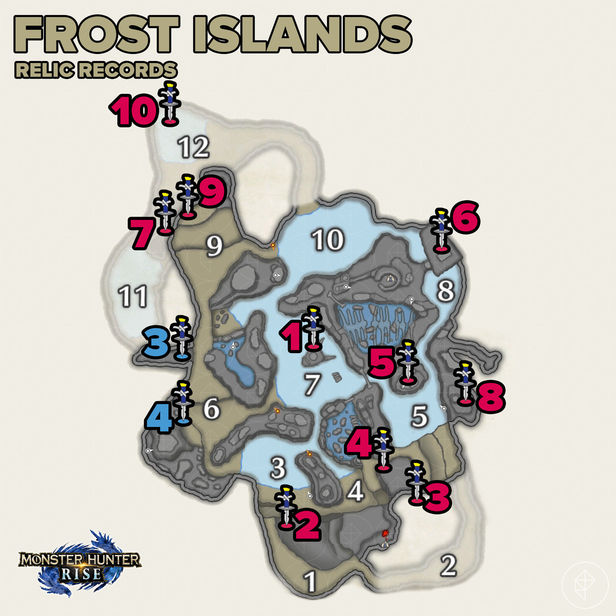 Monster Hunter Rise guide: Frost Island collectible relic records locations