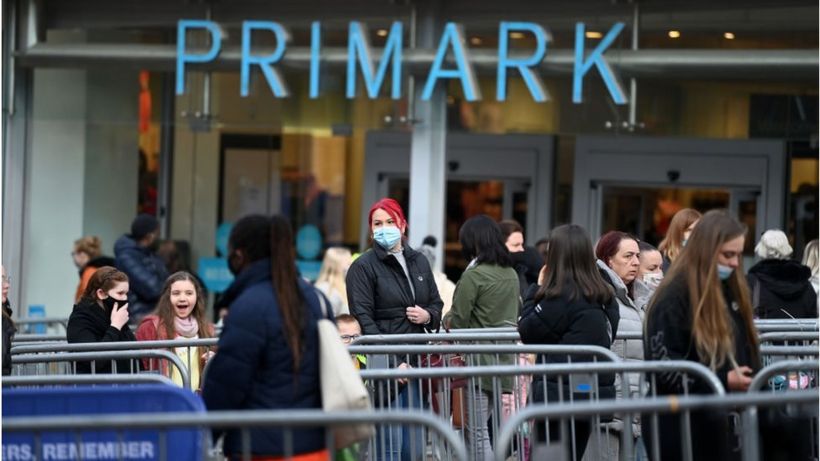 Shoppers rush back as High Streets reopen in England and Wales