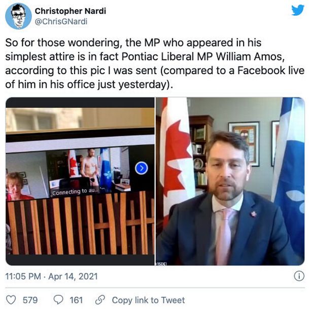 MP walks in completely naked on Zoom call after forgetting to turn camera off