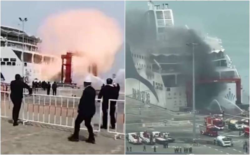 中国豪华客货轮突然爆炸 浓烟狂窜画面超吓人(视频)
