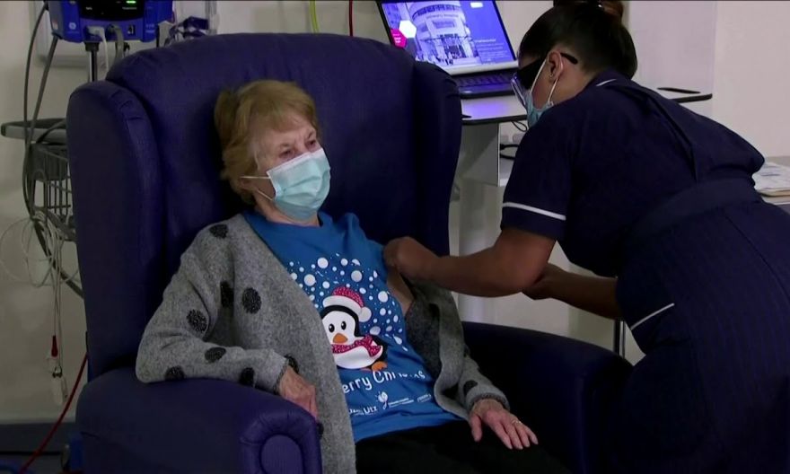'Best thing I've done': First person to get Covid-19 jab is still beaming