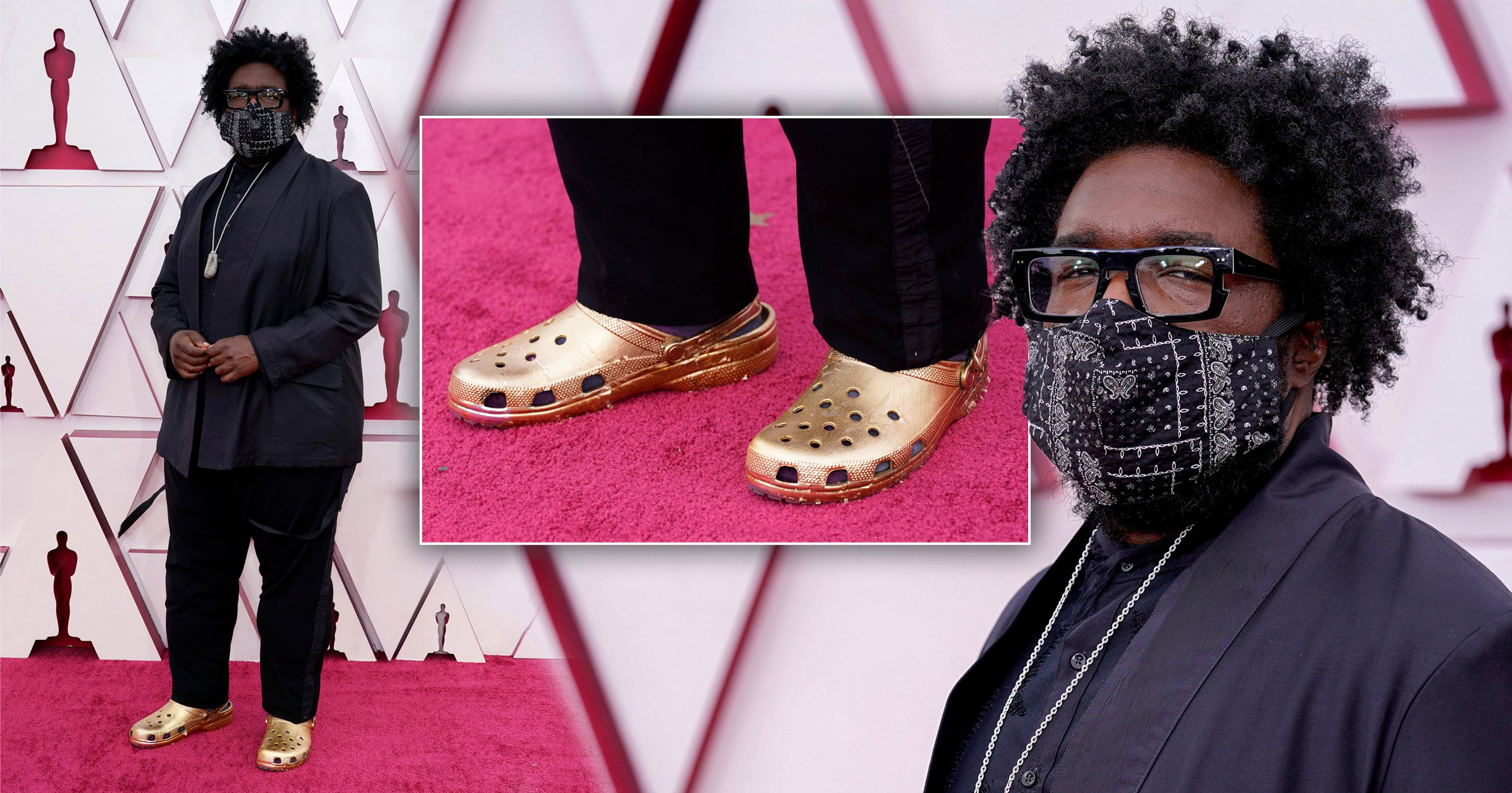We have some feelings about Questlove’s gold Crocs as he wears divisive footwear on Oscars red carpet