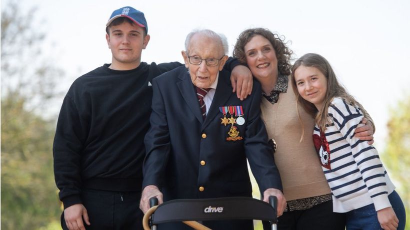 Capt Sir Tom 100: Family and celebrities embark on their own '100 challenge'