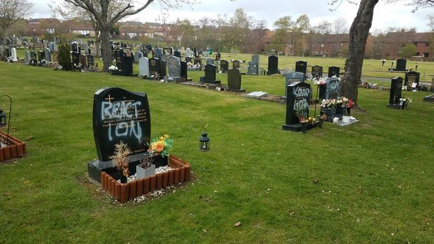 Vile Covid deniers spray 'one less rat' on grave for stillborn babies in rampage