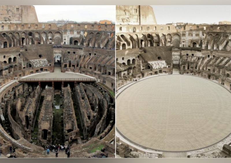 New hi-tech floor design for the ancient Roman Colosseum