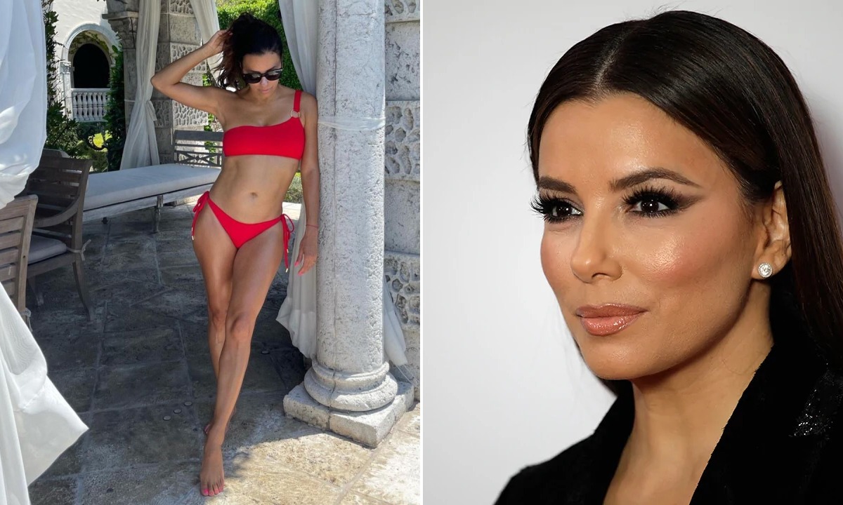 Eva Longoria pays homage to Desperate Housewives with racy red bikini picture