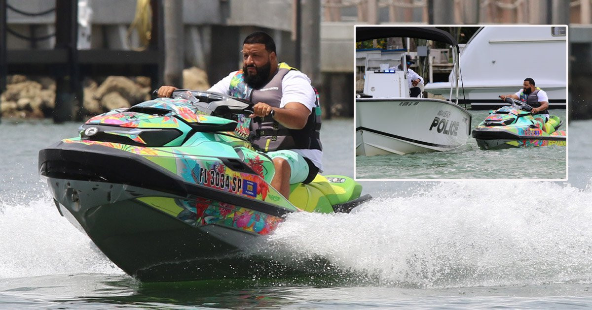 DJ Khaled gets stopped for speeding in the middle of the water in Miami in latest jet ski debacle