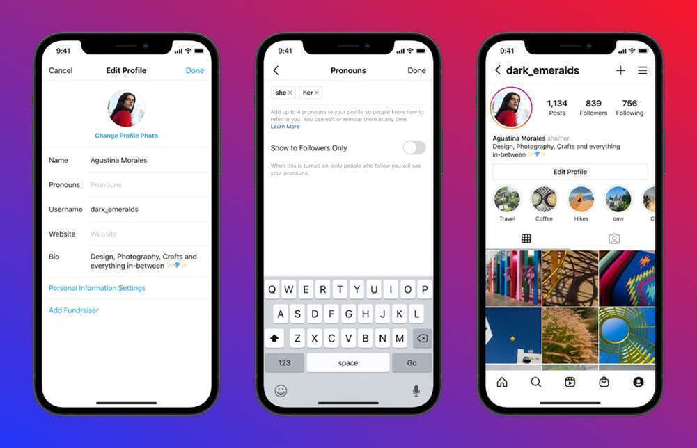 Instagram adds dedicated pronoun section to profiles