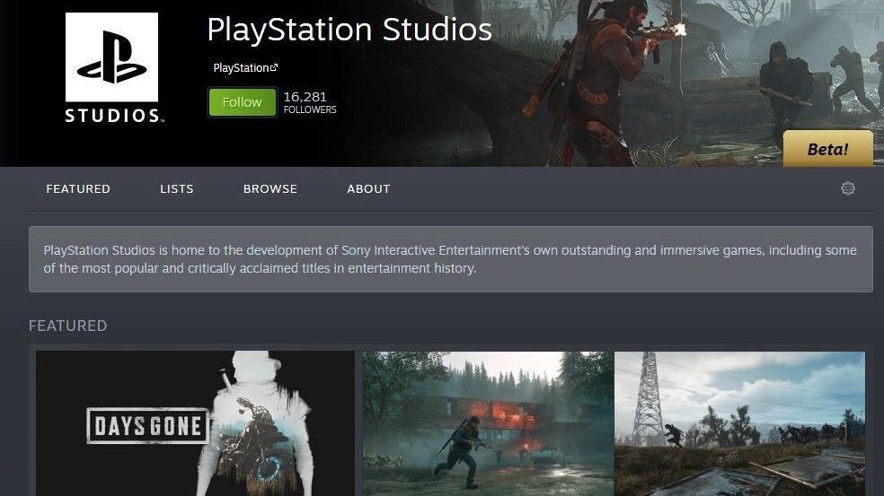 PlayStation Steam page suggests more PS4 games could come to PC soon