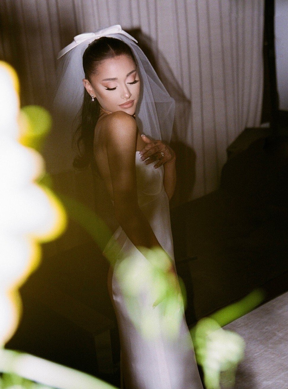 Ariana Grande wears custom Vera Wang wedding dress to marry Dalton Gomez, shares photos of the ceremony online