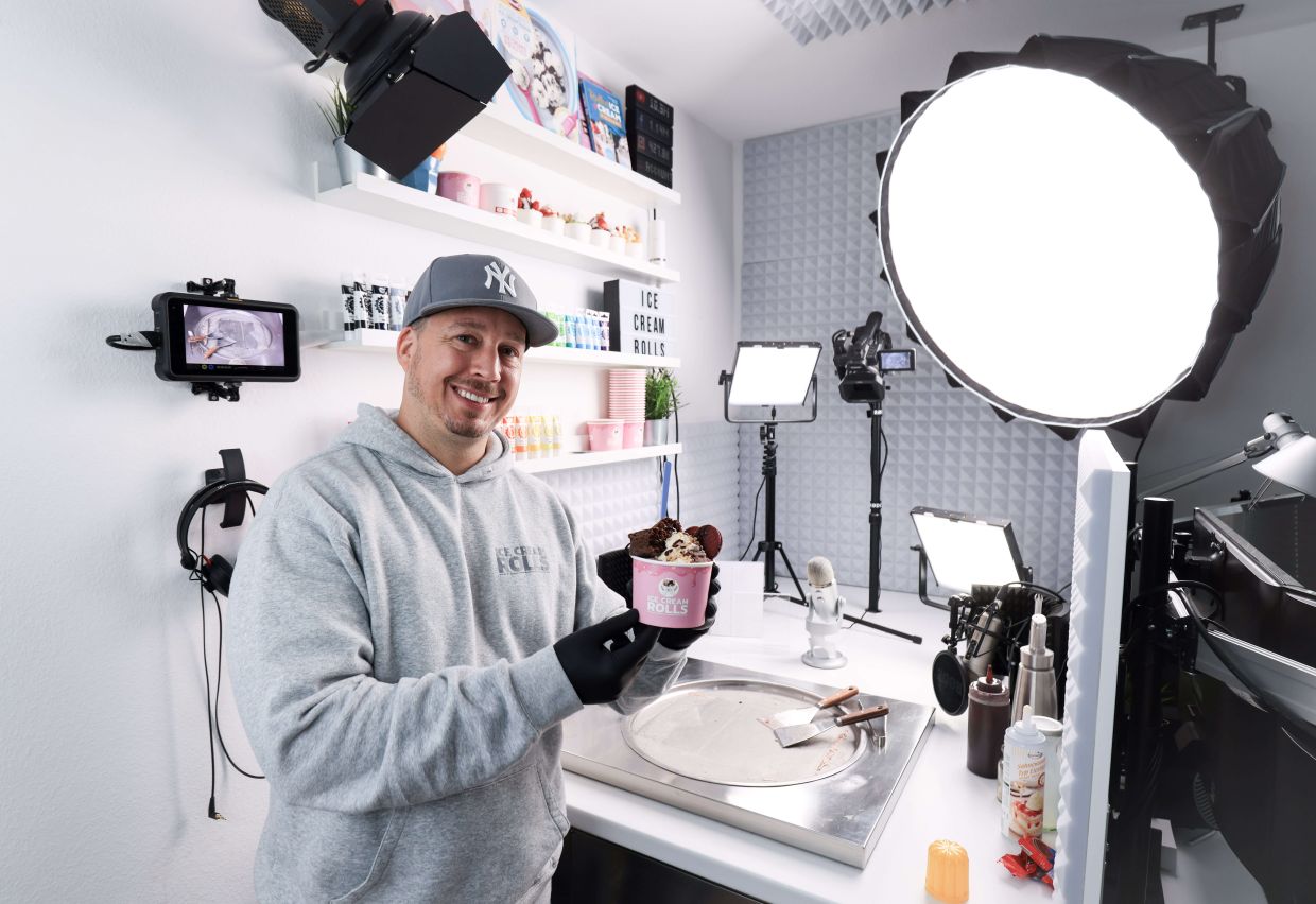 The German man who made it big on YouTube with ASMR ice cream rolls