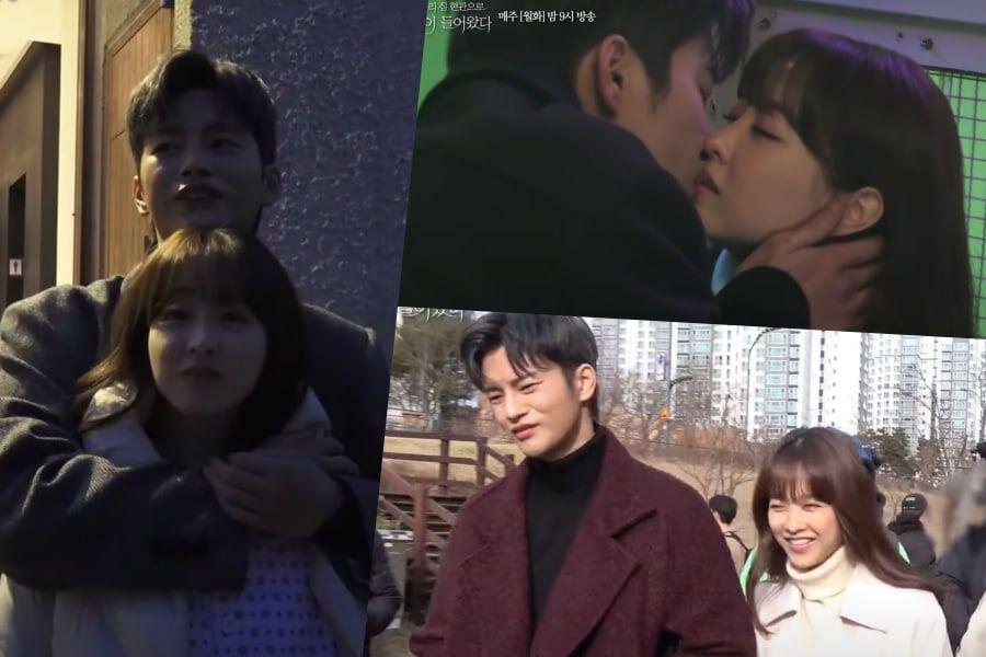 Watch: Seo In Guk And Park Bo Young Go Through Trial And Error Filming Romantic Scenes For “Doom At Your Service”