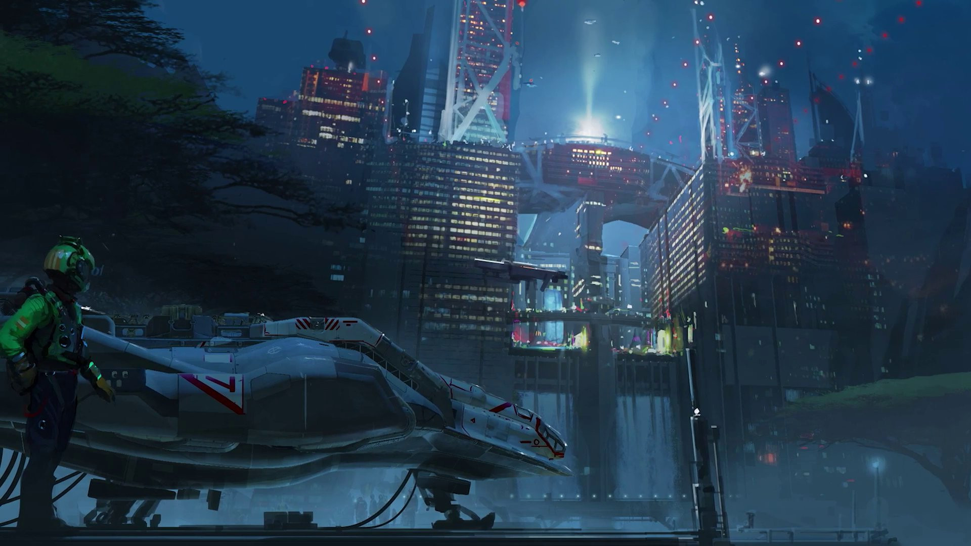 Starfield concept art shows alien worlds and lots of spaceships