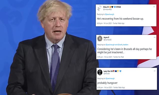'He's probably hungover': Twitter users poke fun at Boris Johnson's press conference errors