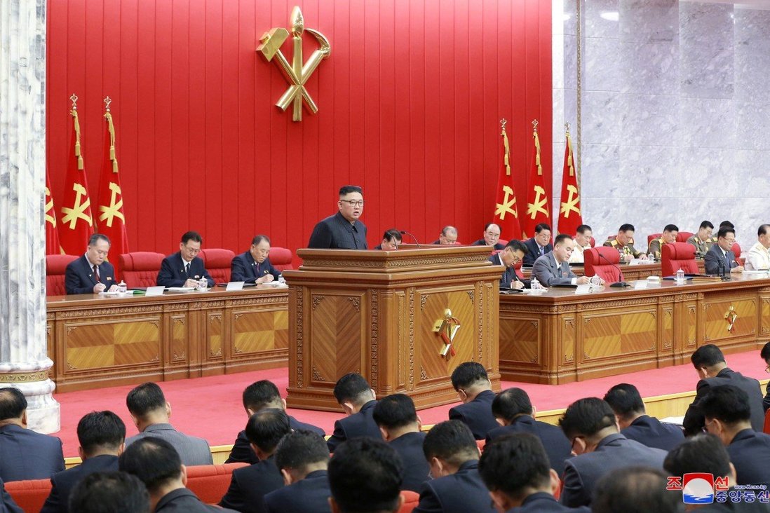 Kim Jong-un says Covid-19, typhoons made North Korea’s food situation ‘tense’