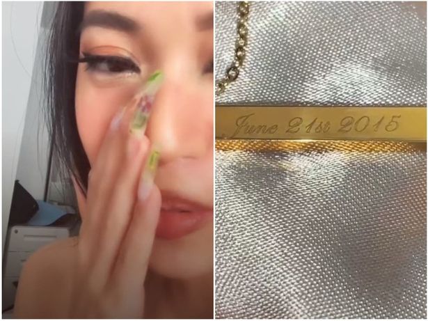 Woman exposes 'cheating' ex with engraved necklace to open in front of his family