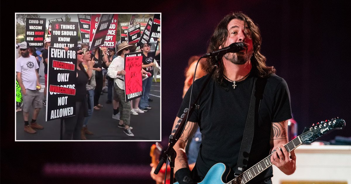 Foo Fighters concert targeted by anti-vaxxers as Dave Grohl called an ‘ignorant punk’